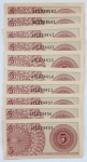 Indonésia - 1964 - 5 Sen - 10 Cédulas Flor de Estampa - P# 91