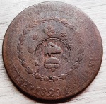 Brasil Império, 80 réis com Carimbo Geral de 40, 1829R (Rio), C628, Cobre