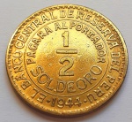 Peru 1944  Sol Latão KM# 220