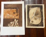 CONCEIÇÃO SOUZA - 1930/2009 -  Gravura em metal sobre papel cartão - água forte,   assinado e datado  Conceição - 79; apenas uma obra esta datada e assinada. Medindo 29 x 36, só a obra. Total duas peças