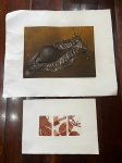 CONCEIÇÃO SOUZA - 1930/2009 -  Gravura em metal - água forte sobre papel cartão -,   assinado e datado  Conceição - 78; apenas uma obra esta datada e assinada. Medindo 41 x 31, só a obra. Total duas peças