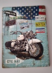 Placa decorativa estilo retrô , com decoração de Motocicleta . Medindo : 40x30 cm .