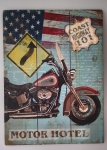 Placa decorativa estilo retrô , com decoração de Motocicleta . Medindo : 40x30 cm .