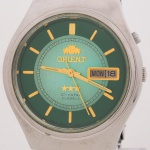 ORIENT VINTAGE 3 ESTRELAS - Relógio Masculino Com Caixa em Aço Inox Medindo 37,00mm. Mostrador 2 Ton