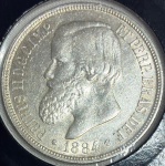 RM027 - Moeda Brasil - 1000 Reis - Prata - 1884 - MPR650SO - Excelente peça