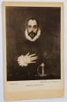 Antigo Cartão Postal P&B  Pintura "O Fidalgo com a Mão no Peito" de El Greco (Museu do Prado)