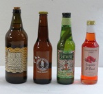 Coleção de quatro (04) garrafas de cachaças artesanal sendo; Chimbocachaça Limão, mel, cravo e canela 500 ml, Bromélia e Natureza -Nova Friburgo 330 ml, De Bem com o Verde LICOR artesanal- Tucupi com pimenta- Pará 330 ml, Engenho do Ouro Pimenta Padati 275 ml.