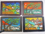 Di Bianco 77- óleo sobre cartão " Casario e Marinha" Medidas. Med. 27 x 40 cm- cada,