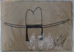 Autor Desconhecido - Desenho a nanquim com dedicatória. Ass. CID. Med. 15 x 21cm