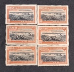 BRASIL C-116 1937 - CONF. SULAMERICANA DE RADIO COMUNICAÇÃO - LOTE COM 6 UNID. COM GOMA PLENA E SEM DEFEITOS - MINUSCULOS PONTOS DE OXIDO EXPORADICAMENTE - RHM 300UFS