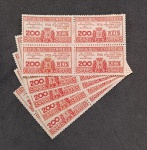 BRASIL - C-111 1936 - FEIRA INTERNACIONAL DE AMOSTRAS - LOTE COM 5 QUADRAS, COM GOMA PLENA E LEVES PONTOS DE OXIDO - RHM 180UHS