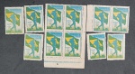 BRASIL - A76 - 1950 - CAMPEONATO MUNDIAL DE FUTEBOL - 10 VALORES C/GOMA E MINUSCULOS PONTOS DE ÓXIDO EM 3 VALORES  - 250UFS