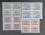LIBÉRIA  1954 - LOTE COM 4 BLOCOS DE QUATRO UNID. CADA - SAÚDE PÚBLICA 