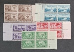 USA - DATAS DIVERSAS - LOTE C/ 5 QUADRAS COM `PLATE BLOCK NUMBER ` ,  COM GOMA PLENA