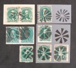 BRASIL 1866/1876 - D.PEDRO - CARIMBOS MUDOS , LOTES COM 9 VALORES E BONITOS CARIMBOS MUDOS