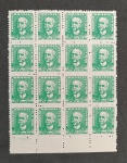 BRASIL 514/27 - RUY BARBOSA 1961 - VERDE VIVO - BLOCO COM 16 VALORES COM GOMA - 864UFS