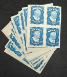 BRASIL - A-73 1949 - ROOSEVET - LOTE COM 10 QUADRAS COMGOMA PLENA - LEVES PONTOS DE ÓXIDO EM DUAS PEÇAS - 320UFS