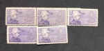 BRASIL - C-94 CAXIAS 1935 - CENT. DA REVOLUÇÃO DOS FARRAPOS - LOTE COM 5 VALORES , COM GOMA PLENA E LEVES PONTOS DE ÓXIDO - 125UFS