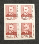 BRASIL - 553SD 1967 - VARIEDADE - SEM PICOTES - BLOCO COM 4 UNID. SEM DENTEAÇÃO, COM GOMA PLENA  - 440UFS