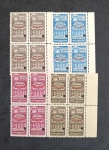 COLOMBIA - SPECIMEN 1941 - LOTE COM 4 QUADRAS COM GOMA PLENA - SELOS FISCAIS SPECIMEN