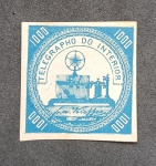 BRASIL - T-6 1871 - TELEGRAFO - BELO EXEMPLAR 1000 RÉIS AZUL, SEM DOBRAS , LEVE MARCA DE CHARNEIRA - 230UFS