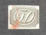 BRASIL - 7D - TIPO IIA 1844 - 90 RÉIS PRETO COM BOAS MARGENS , COM CHARNEIRA  275 UFS