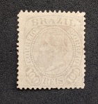 BRASIL - 59 1883- D.PEDRO II - SELO DE 100 RÉIS COM LINHAS HORIZONTAIS ,  350UFS