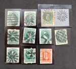 BRASIL - D. PEDRO  - LOTE COM 10 UNID. COM BONITOS CARIMBOS MUDOS