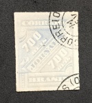 BRASIL - J -17 1889 -NOVAS CORES - SELO P/JORNAL C/ CARIMBO 700 RÉIS - AZUL CLARO - 160 UFS