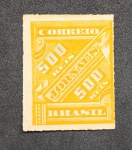 BRASIL -J7 1889 - JORNAIS  - CIFRAS OBLIQUOAS  - SELO 500 RÉIS NOVO, C/ CHARNEIRA - 200 UFS
