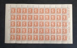 BRASIL - 490/B-2 ALMIRANTE TAMANDARÉ 1955 - VARIEDADE DE COR LARANJA VERMELHADO - B-2 - FOLHA COMPLET COM 50UNID., COM GOMA PLENA - 37UFS