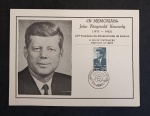 BRASIL - JOHN KENNEDY - FOLHINHA EM HOMENAGEM AO PRES. KENNEDY , COM CARIMBO DOS CORREIOS