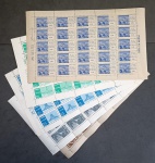 BRASIL - 354, 449, 503, 519, A-94 - DATAS DIVERSAS - LOTE COM 5 FOLHAS COMPLETAS COM 25 UNID. CD - COM GOMA PLENA - 75UFS