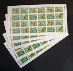 BRASIL - C- 1778/81 - COSTUMES GAUCHOS  1992 - ARBRAPEX 92 - LOTE COM 5 FOLHAS COMPLETAS , COM GOMA
