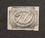 BRASIL - Nº 4 1844 - INCLINADOS - 10 RÉIS, SEM GOMA , COM BOAS MARGENS  - 600 UFS