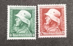 ALEMANHA 1935 - HOMENGEM AO SOLDADO - LOTE COM DOIS VALORES , NOVOS, COM GOMA E MARCA DE CHARNEIRA - 60 EUROS