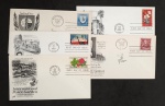 EUA - DATAS DIVERSAS - FDC - LOTE COM 5 VALORES FDC COM BONITOS CACHETS