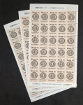 BRASIL - C 1843/45 - BRASILIANA 93  - 1993 - LOTE EM FOLHA COM A SÉRIE 150 ANOS DO OLHO DE BOI . 130 UFS