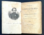 livro - Poesias de A. Gonçalves Dias - J. Norberto de Souza Silva (organização) - Collecção dos Autores Celebres da Litteratura Brasileira - Livraria Garnier - 1891 - 318p. - encadernação antiga com marcas do tempo - miolo amarelado com marcas do tempo - retrato de Gonçalves Dias danificado junto a lombada - (18x11,5)cm.