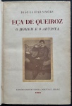 livro - Eça de Queiroz: o Homem e o Artista - João Gaspar Simões - Dois Mundos - 1945 - 668p. - encadernação antiga com cantos e dorso em couro conservando as capas da brochura - miolo amarelado - 24x17)cm.
