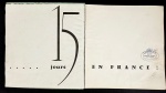 livro - 15 Jours En La France - Jacqueline Eichart e outros -  La Documentations Française - 1965 - 
idioma francês - 256p. - capa dura com as bordas da capa manchadas - miolo em ótimo estado de conservação - (24,5x23)cm.