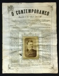 revista - O Contemporaneo - numero 66 - 1879 - 5º anno - propriedade de João d` Almeida Pinto - collaborador Photographico A. Fillon -  fotografia da capa Salvador Marques - 4 p. - com manchas do tempo - furo de bicho - lateral esquerda com marcas de encadernação - (30x23,5) cm.