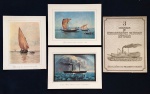 ilustração - 3 gravuras de Embarcações Fluviais Antigas - Seleções do readers Digest - envelope protetor e reproduções amareladas pelo tempo - (24,5x19)cm.
