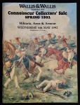 catálogo - Connoisseur Collector`s Sale - Spring 1992 - Militaria, Arms and Armour - Wallis and Wallis - 40 p. - idioma inglês - brochura com as capas e parte interna em ótimo estado de conservação - (25X18,5) cm.