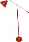 Maravilhosa e elegante luminária Anos 50/60 articulada em metal com pintura na cor vermelho, funcionando. Med. 160 X 100 cm podendo regular para + ou para -.