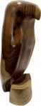 Grande Escultura esculpido em bloco único de madeira representando Pássaro. Med. 52 X 18 cm.