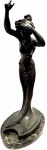 LUCIEN CHARLES EDOUARD ALLIOT (France 1877-1967) - Belíssima escultura art deco em bronze Francês patinado representando "Figura Feminina", peça assinada, base em mármore.Med. total 41 cm. Nota: Lucien Alliot foi um escultor francês. Seu trabalho fez parte do evento de escultura na competição de arte nos Jogos Olímpicos de Verão de 1924. Nascimento: 17 de novembro de 1877, Paris, FrançaFalecimento: 9 de março de 1967, Nanteuil-lès-Meaux, França.