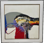 F. Bernard - Quadro A.S.T. "Abstrato", ass. C.I.D. Med. Total 125 X 125 cm e tela 100 X 100 cm.