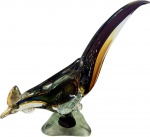 Murano Italia - Belíssima escultura em vidro artístico de Murano multicolorido representando Faisão. Med. 43 X 51 cm.