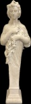 Itália Séc. XIX - Magnífica e grande Escultura em mármore carrara Italiano do Séc. XIX representando Primavera, marcas do tempo. Med. 128 X 42 cm.